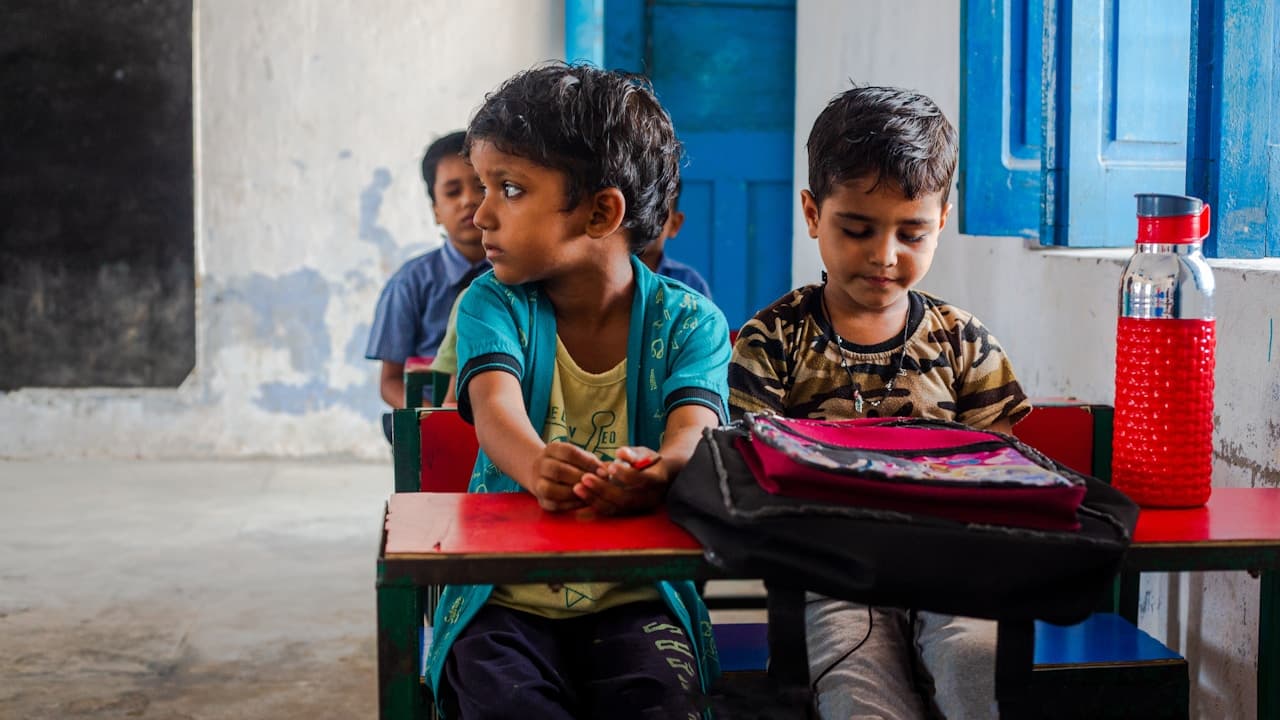 Children learning in a classroom
