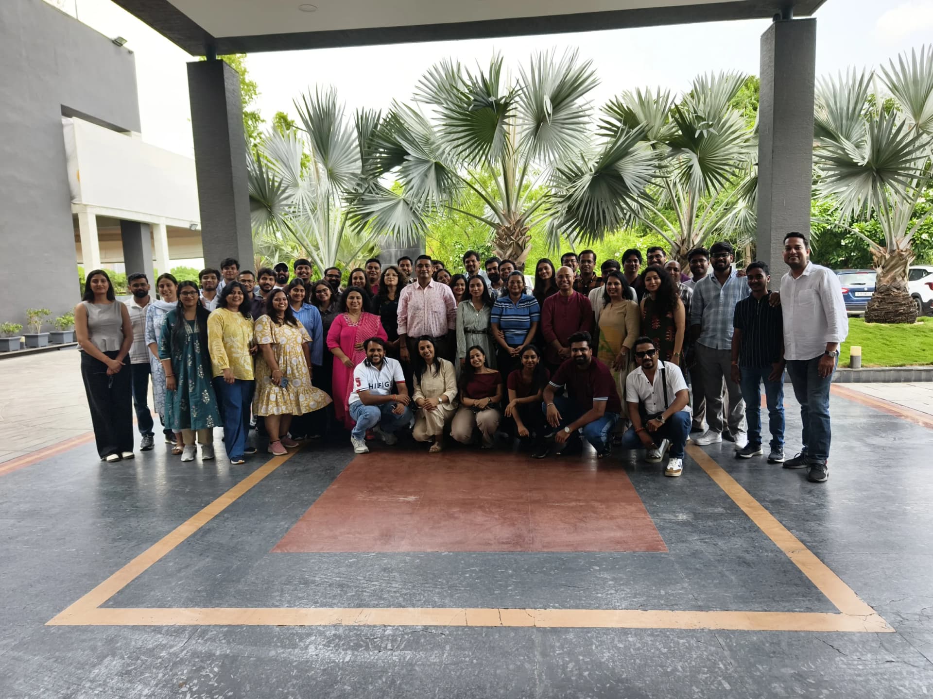 Yuva team with smiling school children